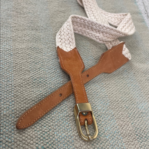 Vintage Accessories - Vintage Italian Belt Leather & Woven Strap
